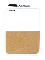 Bazic 8.5" x 11" Dry Erase Board / Cork Combo Board W/Marker