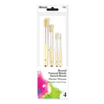 Bazic Bazic Round Natural Bristle Stencil Brush (4/Pk)