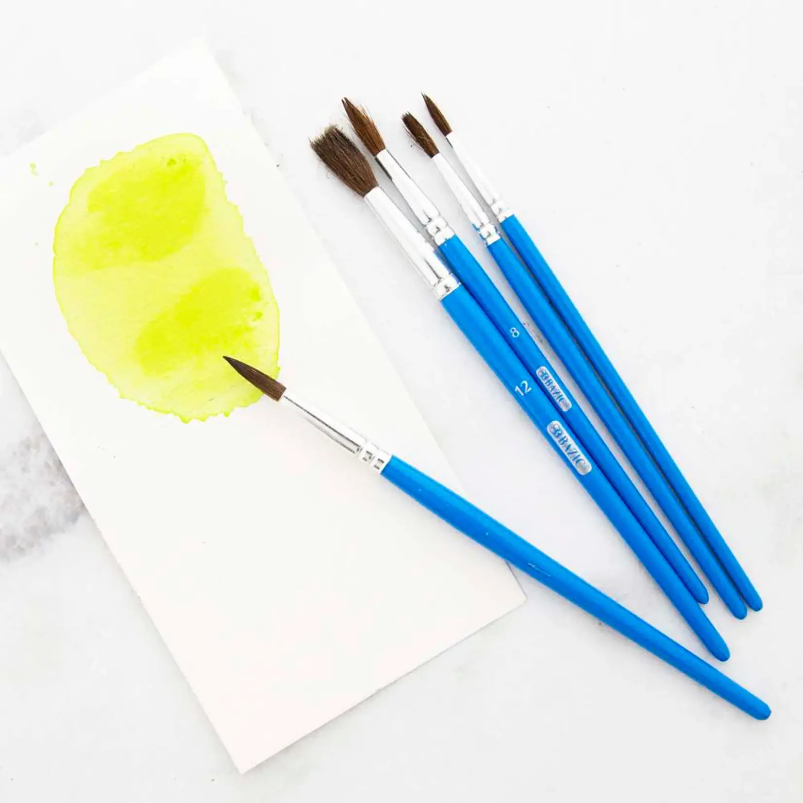 Bazic Bazic Round Natural Hair Paint Brush (5/Pk)