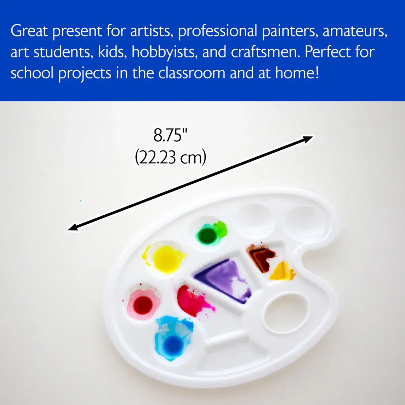 Oval 10-Mixing Palette with thumb hole