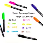 Bazic Bright Color Fine Tip Permanent Markers W/Pocket Clip 5/pk