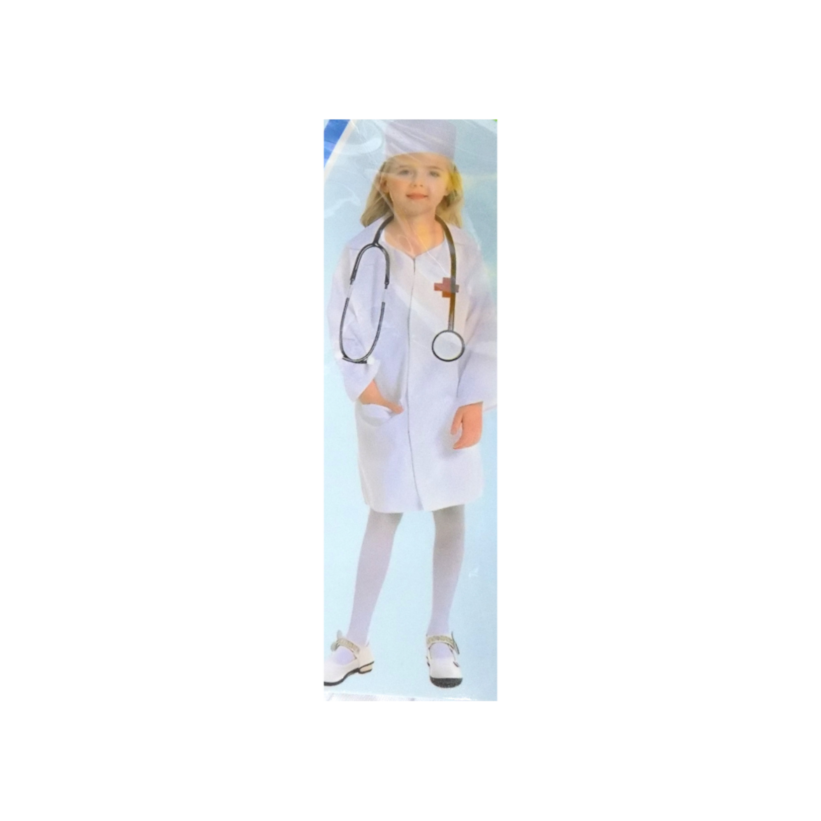 White Coat with Red Cross Nurse Costume - Kids (Medium)