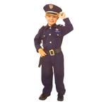 Blue Police Suit With Cap Costume - Kids (Large)