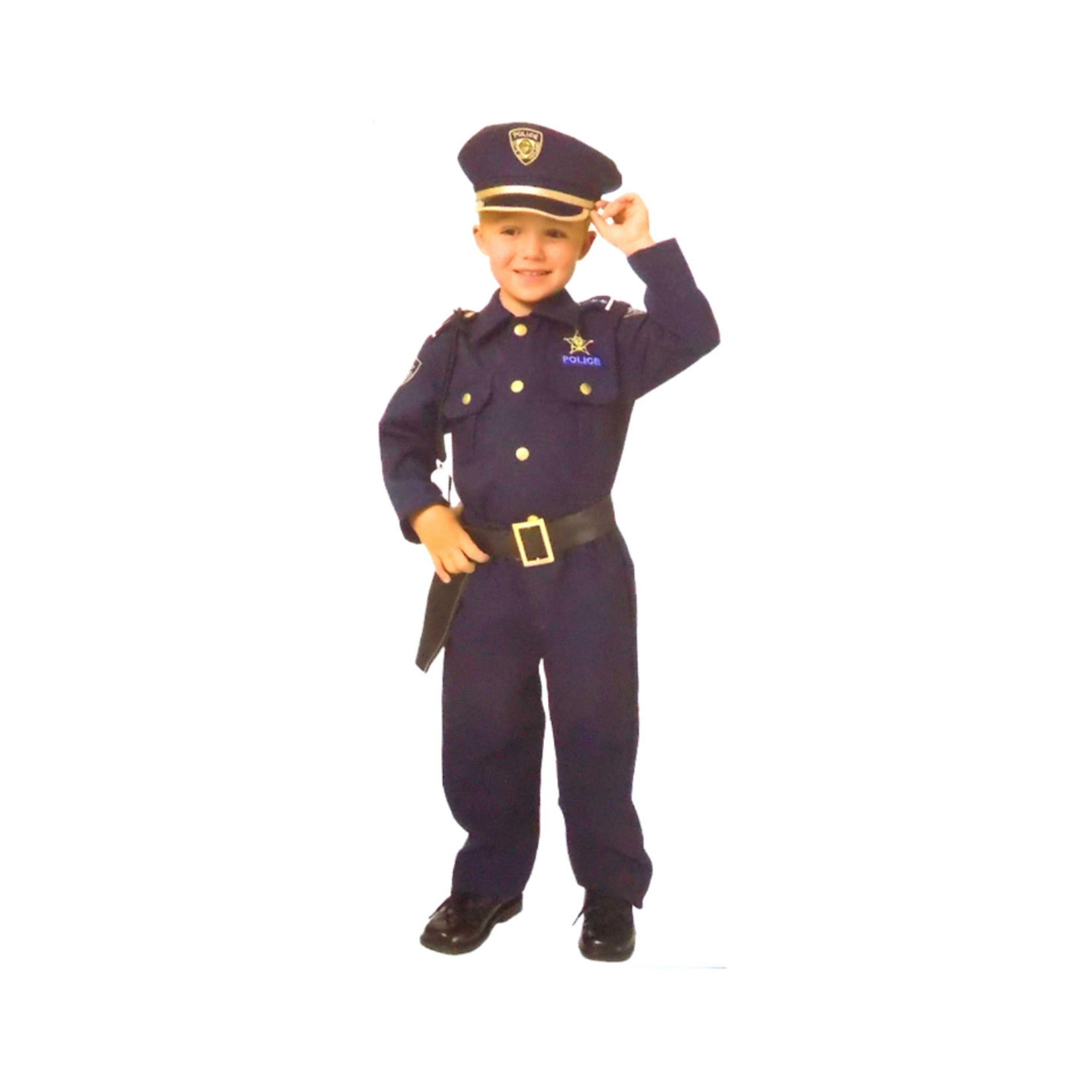 Blue Police Suit With Cap Costume - Kids (Large)