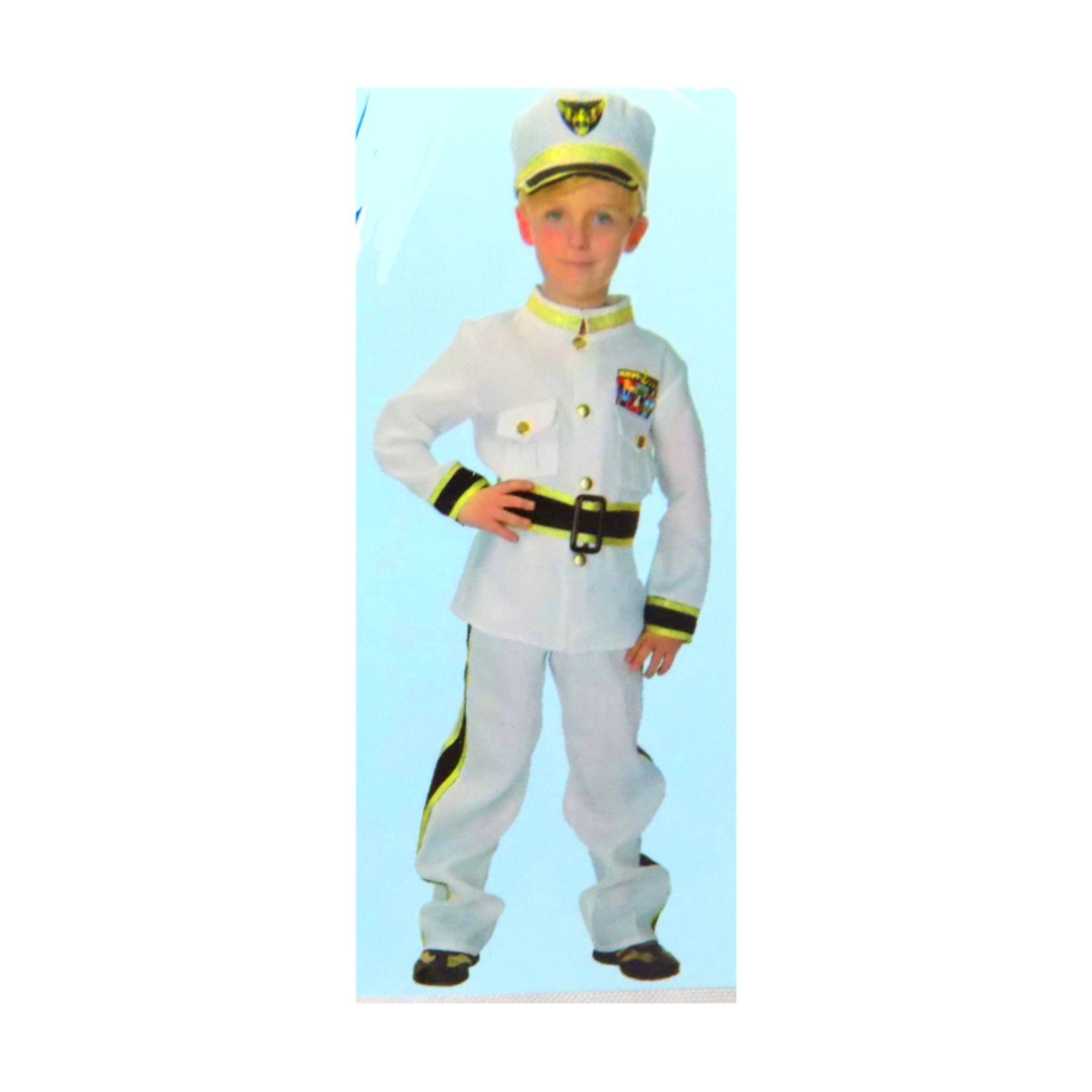 White Navy with Cap Costume - Kids (Large)