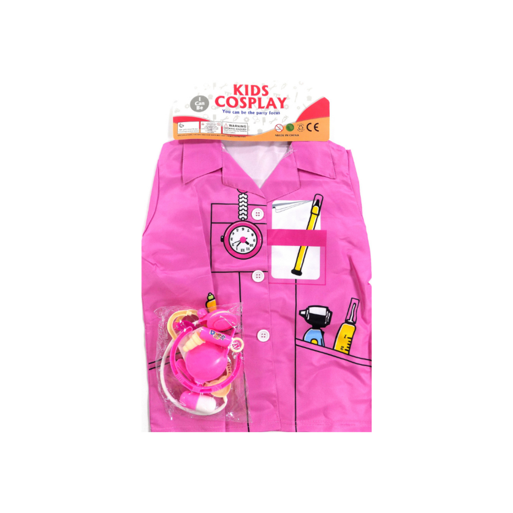 Nurse Coat with Nurse print pink -  Kids