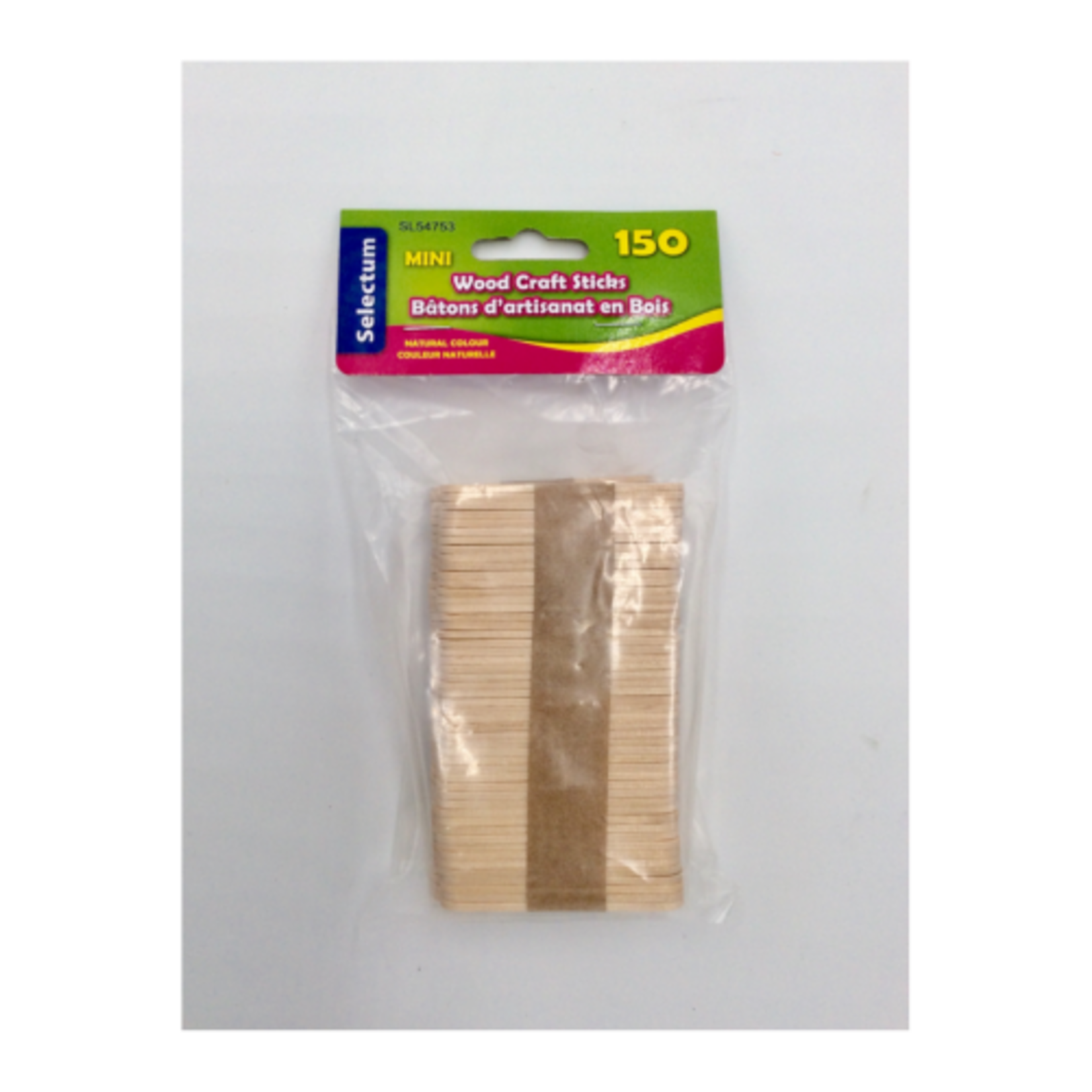 Selectum 150 Pc Mini Wood Building Sticks, Natural Colors 56mm Size
