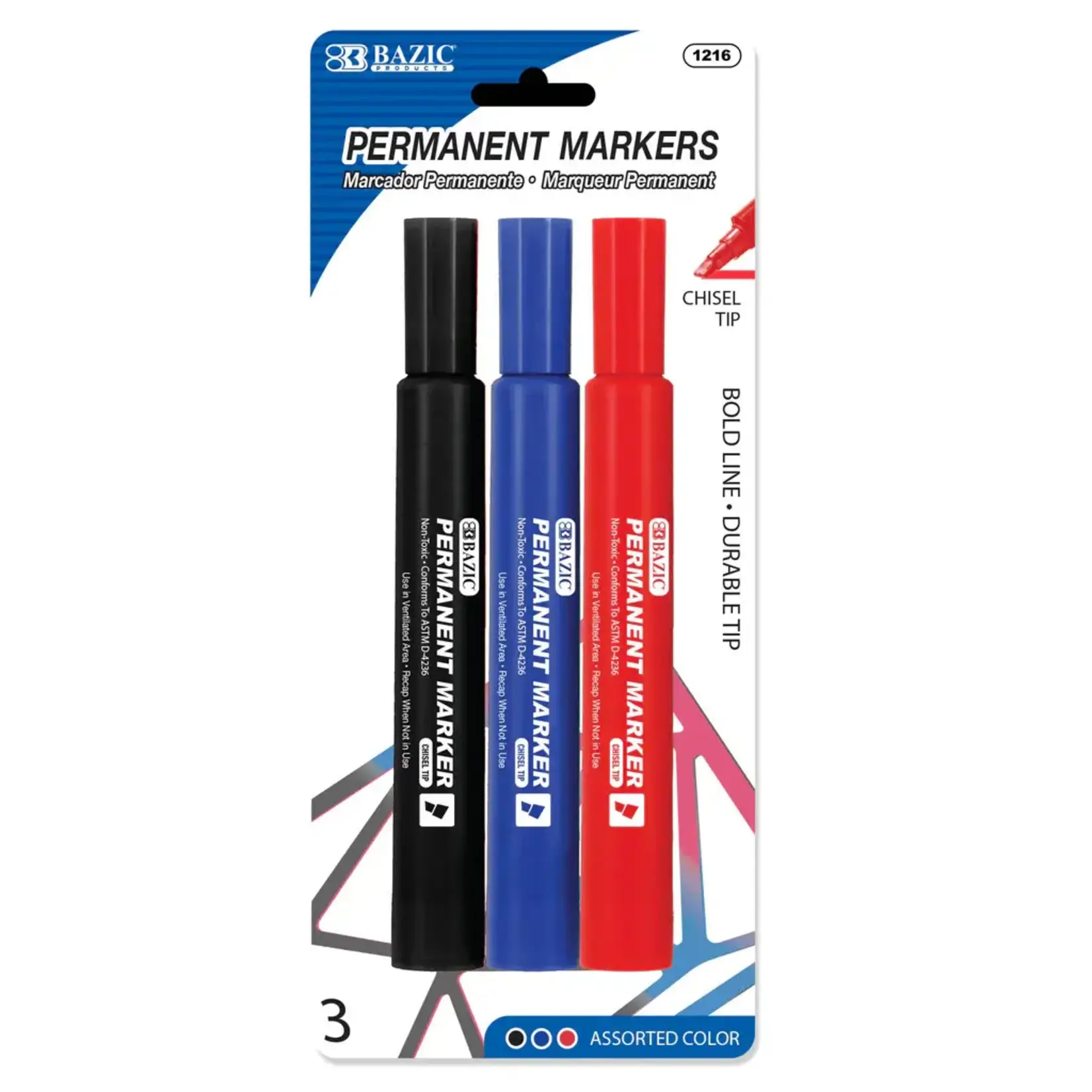 Asst. Color Chisel Tip Jumbo Permanent Marker