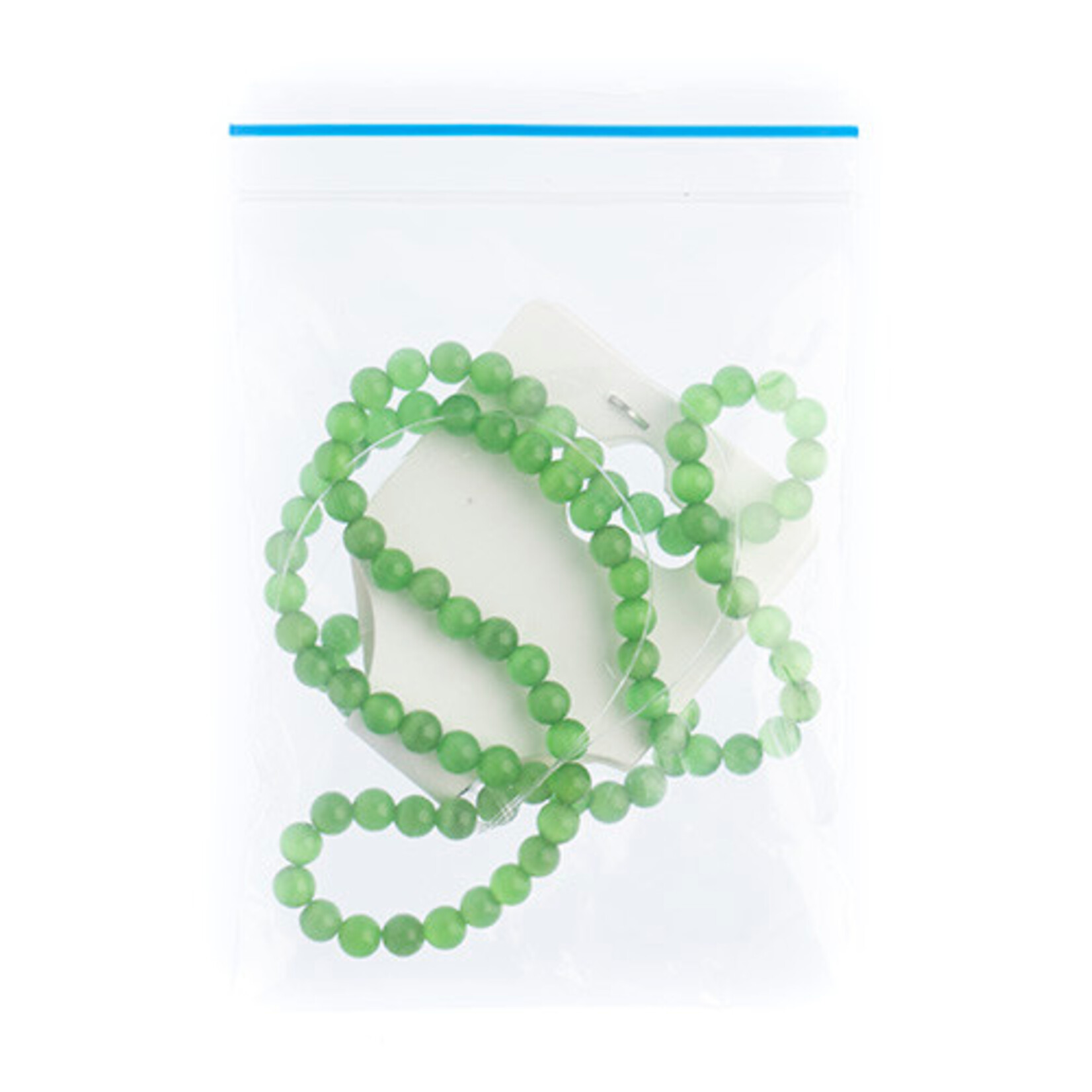 Cat Eye Beads  Strung 16" Fibre Optic round (12pcs) Dk.Green 4mm