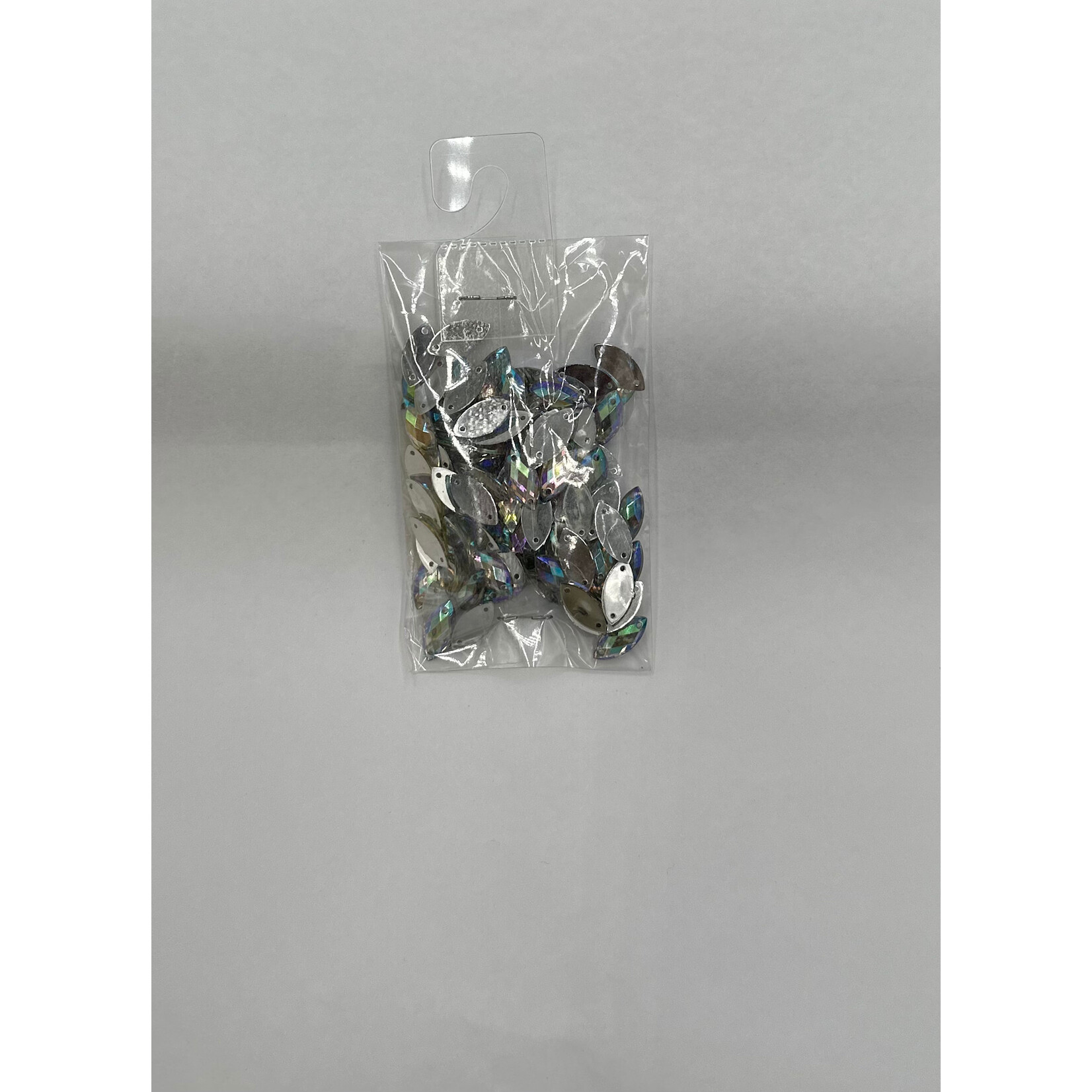 Crystal Plain 7 x 15mm (Navette) Silver AB