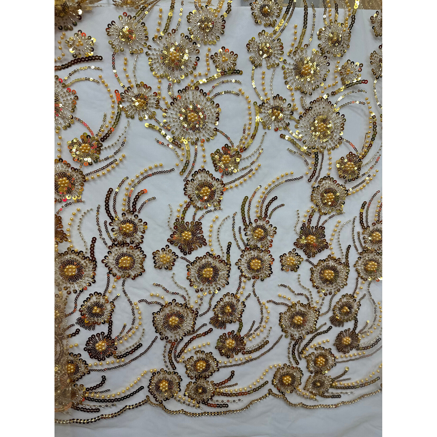 Embroidery Sequins & Bead 125-130cm - Gold
