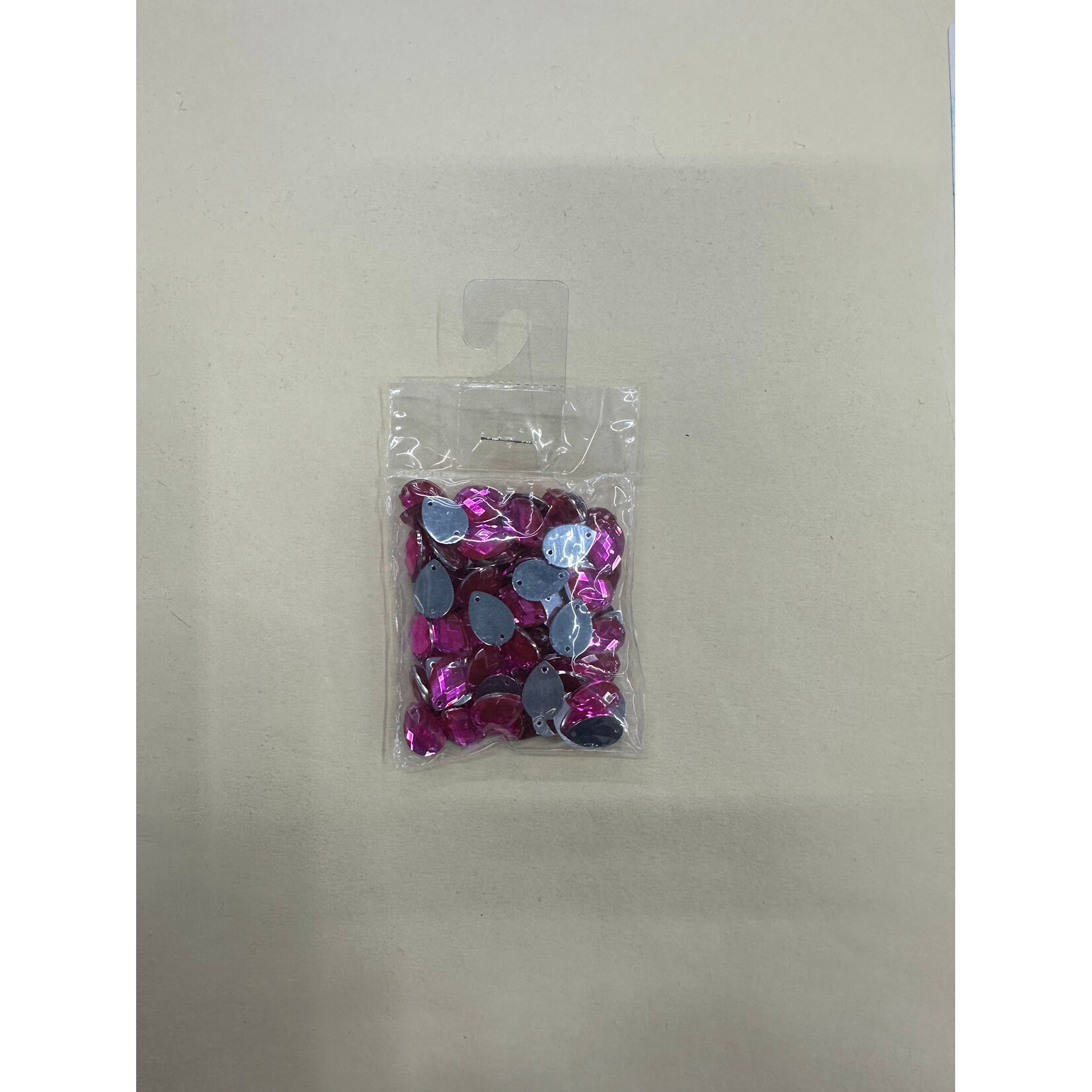 Crystal Plain 10 x 14mm (Drop) Hot Pink