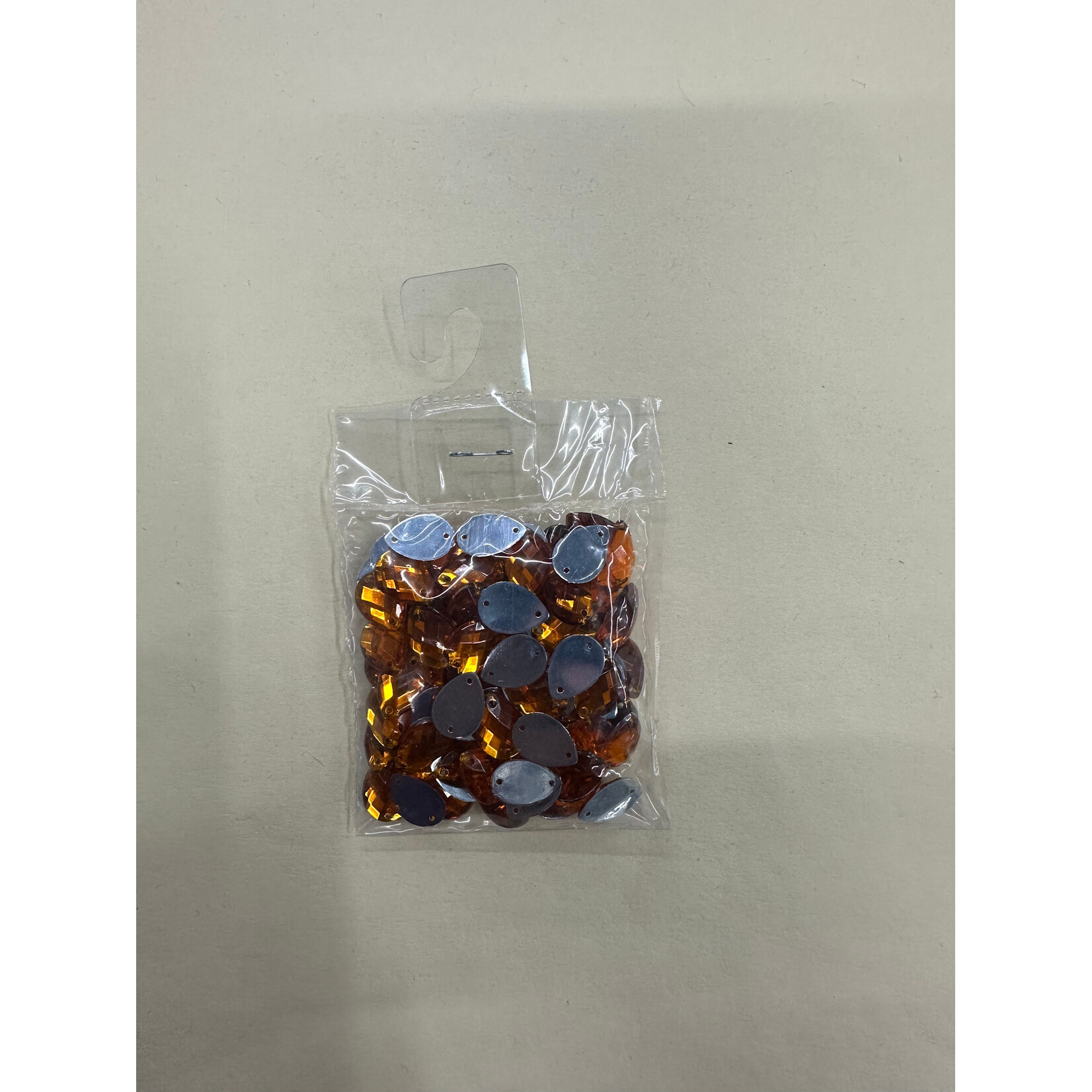 Crystal Plain 10 x 14mm (Drop) Bright Orange