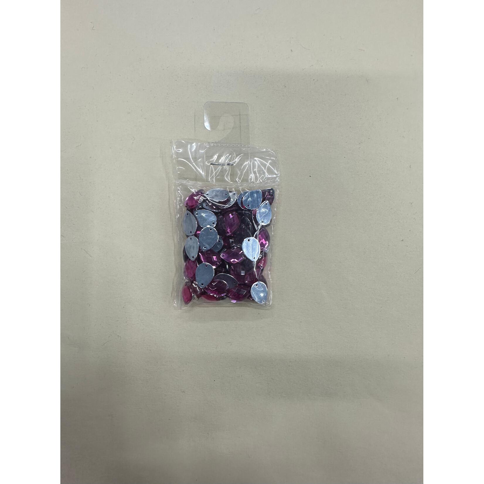 Crystal Plain 10 x 14mm (Drop) Deep Pink