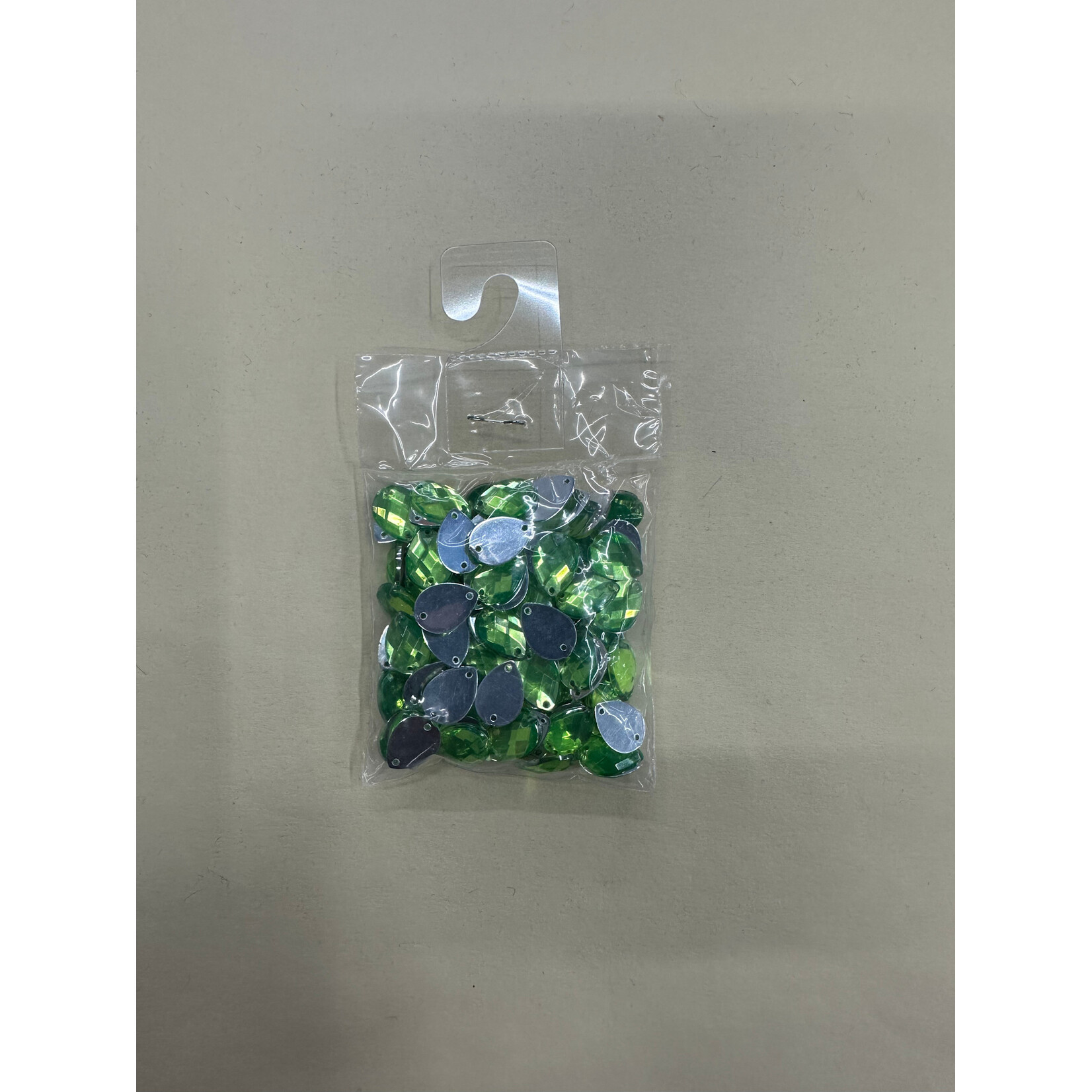 Crystal Plain 10 x 14mm (Drop) Light Green