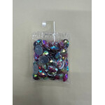 Crystal AB 13 x 18mm (Oval) Deep Pink