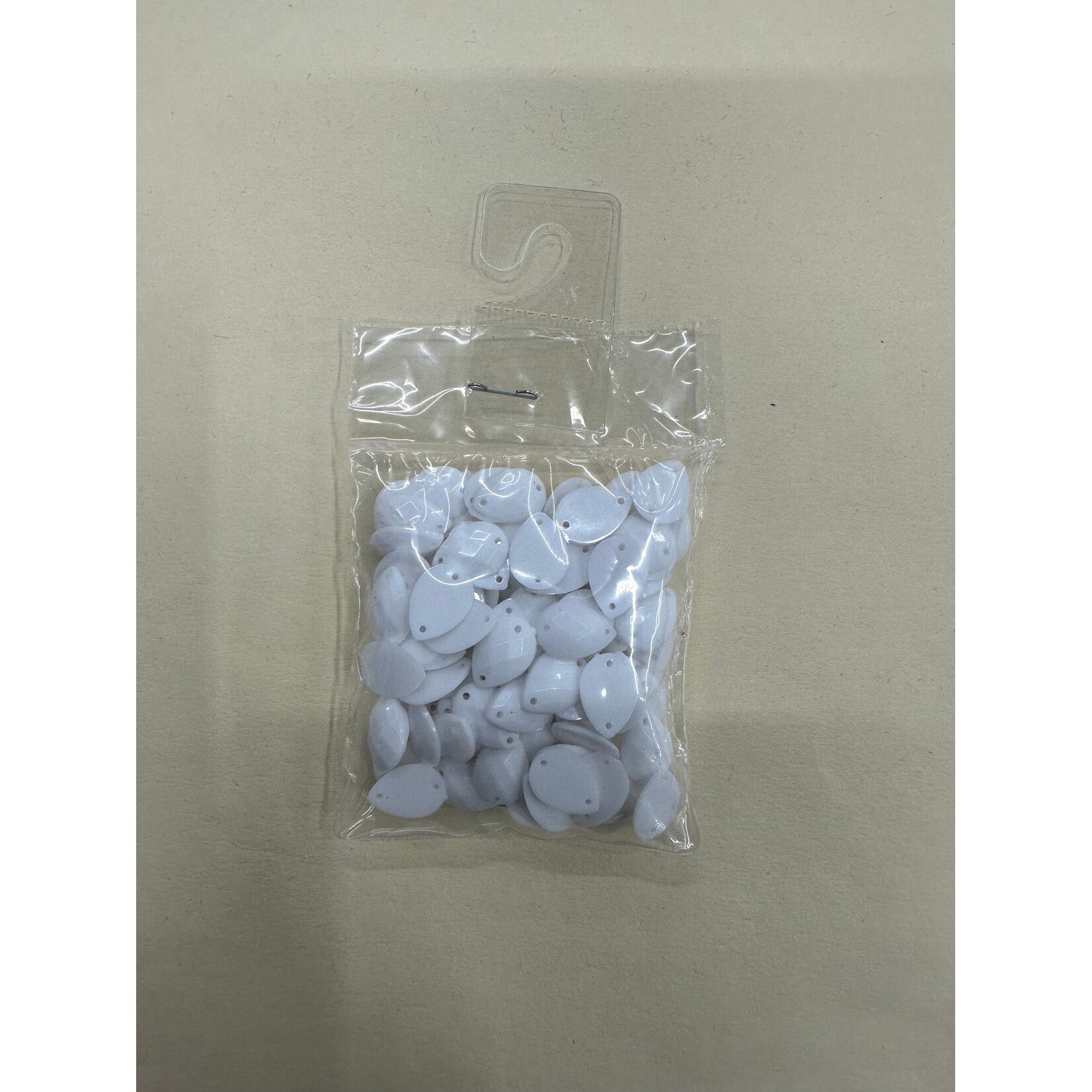 Crystal Plain 10 x 14mm (Drop) White