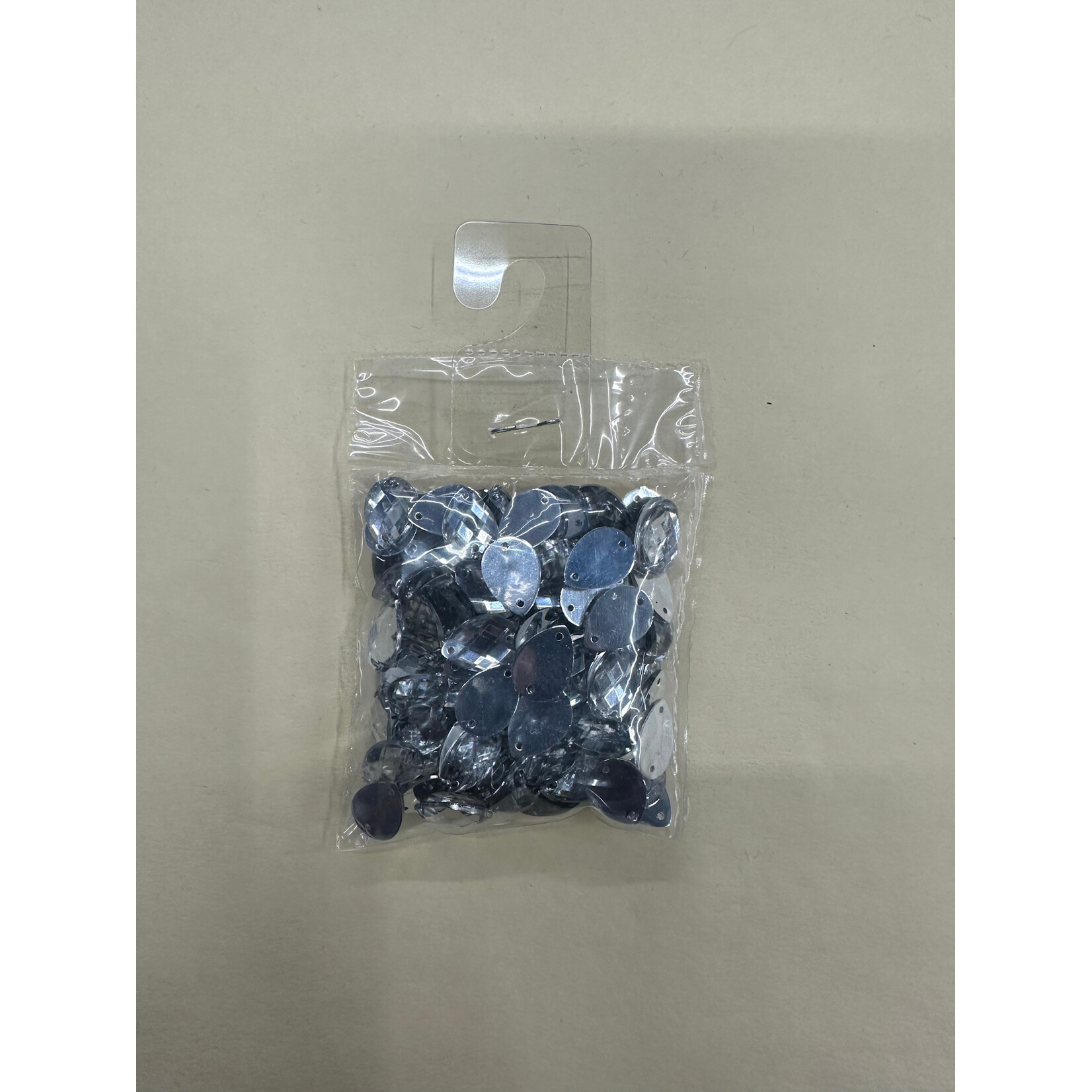 Crystal Plain 10 x 14mm (Drop) Silver