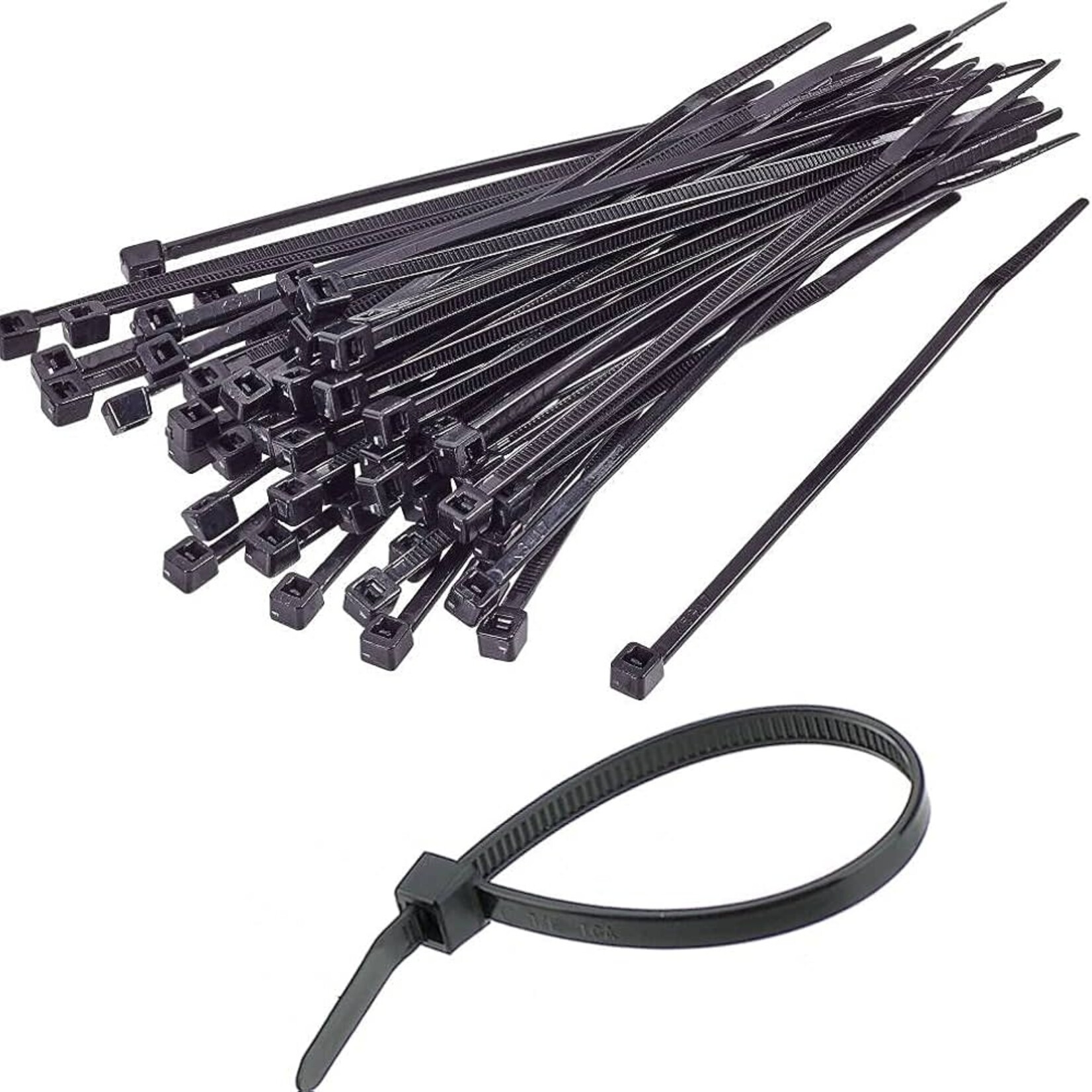 Cable Ties Pack (100pcs) Black 15" x 50lbs