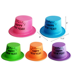 Glitter Happy New Year Plastic Top Hat