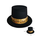 Black Tall Top Hat Happy New Year