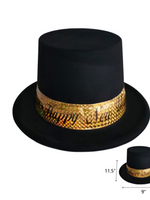 Black Tall Top Hat Happy New Year