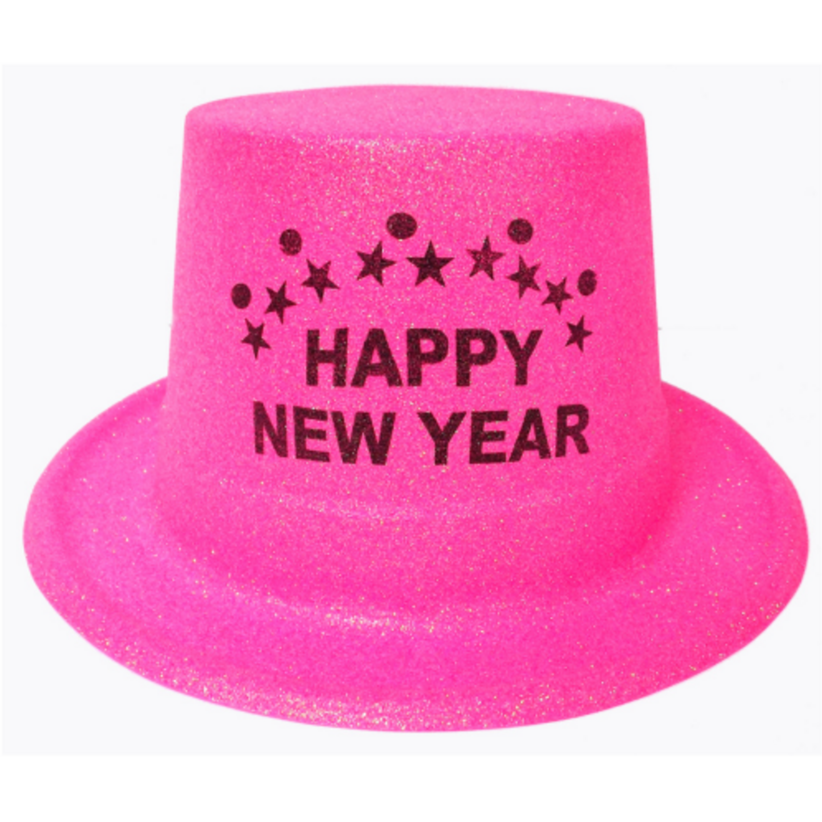 Glitter Happy New Year Plastic Top Hat