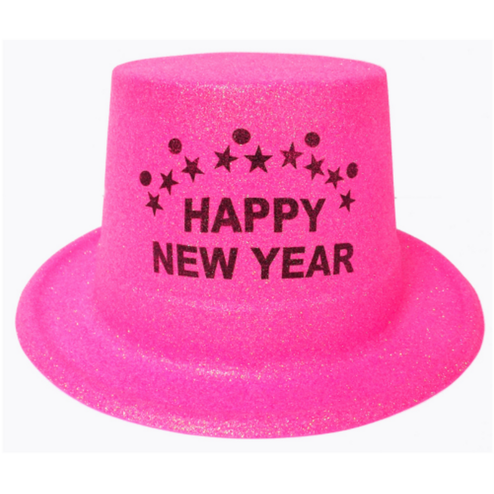 Glitter Happy New Year Plastic Top Hat
