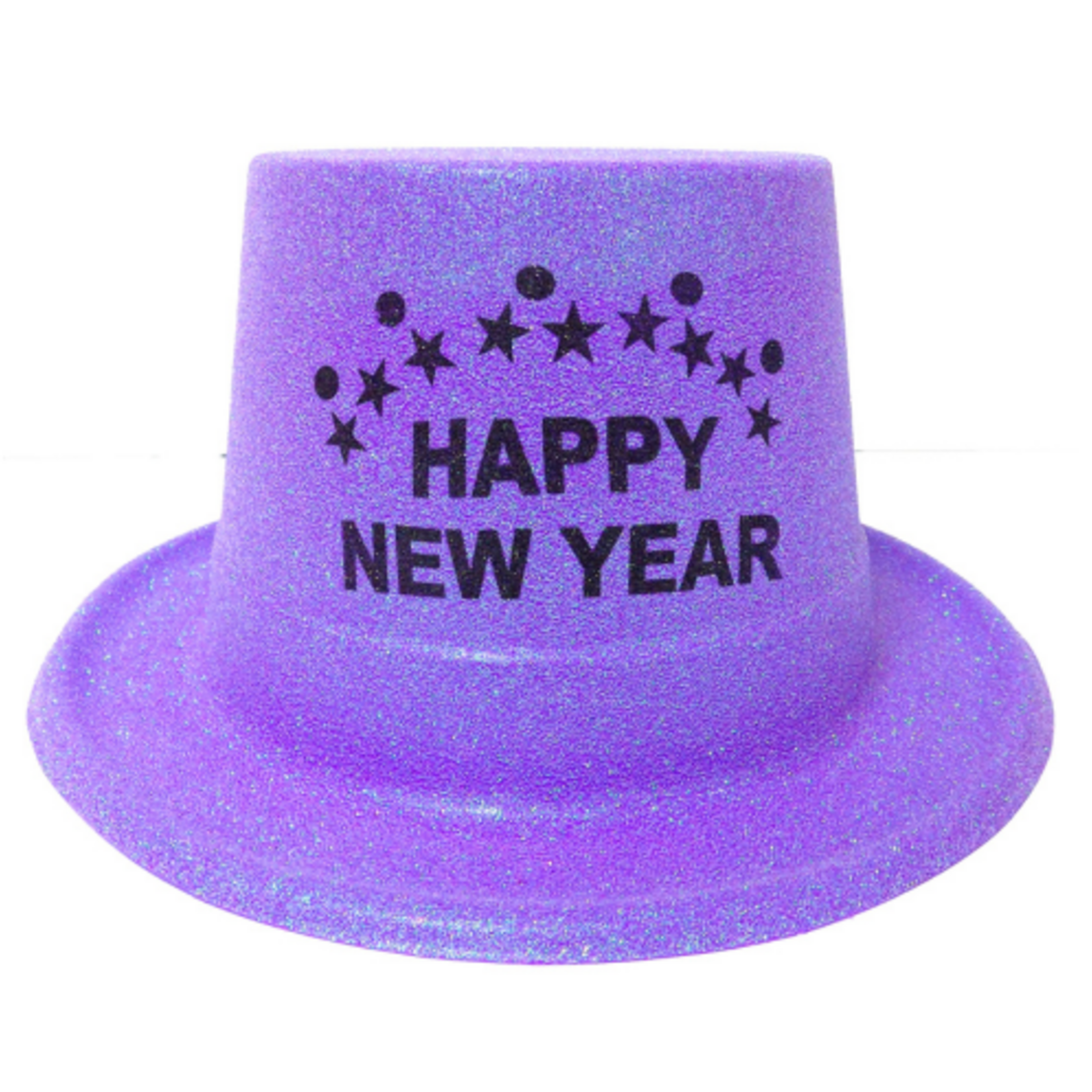 Glitter Happy New Year Plastic Top Hat
