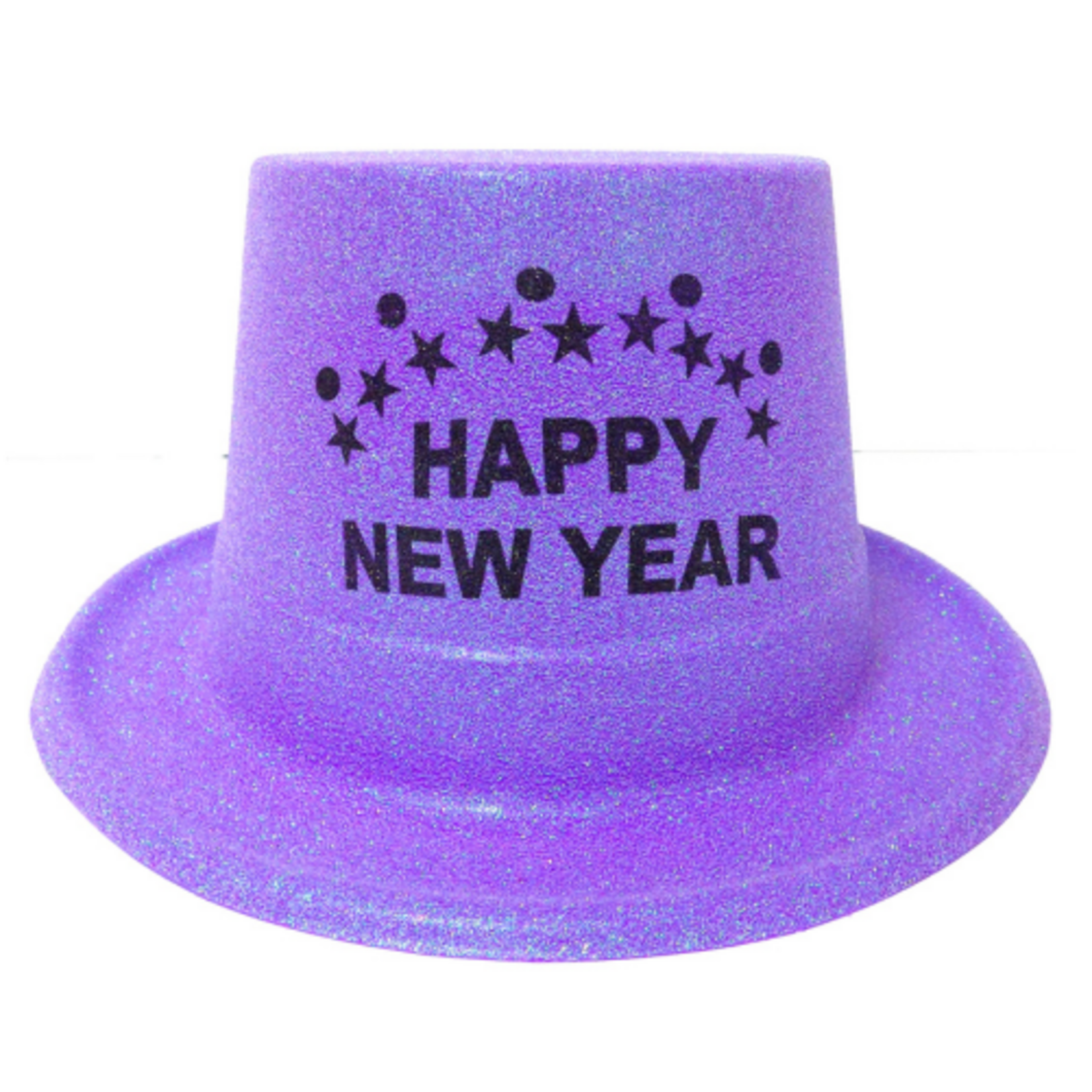 Glitter Happy New Year Plastic Top Hat