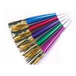 9" Foil Horn With Metallic Fringe Assorted