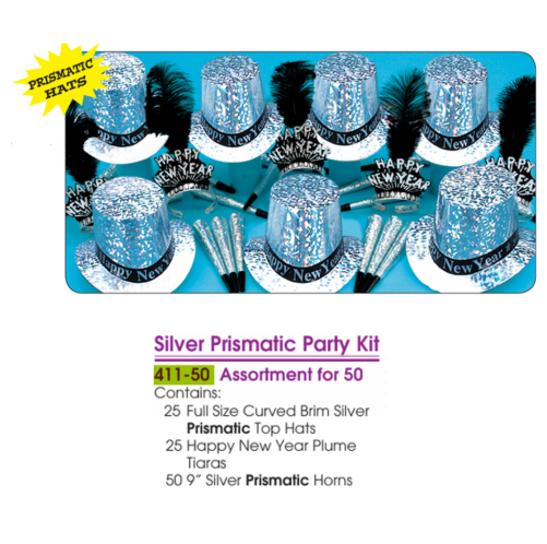 Samaroo's Prismatic Party Kit For 50 People - Silver - Samaroo's Limited