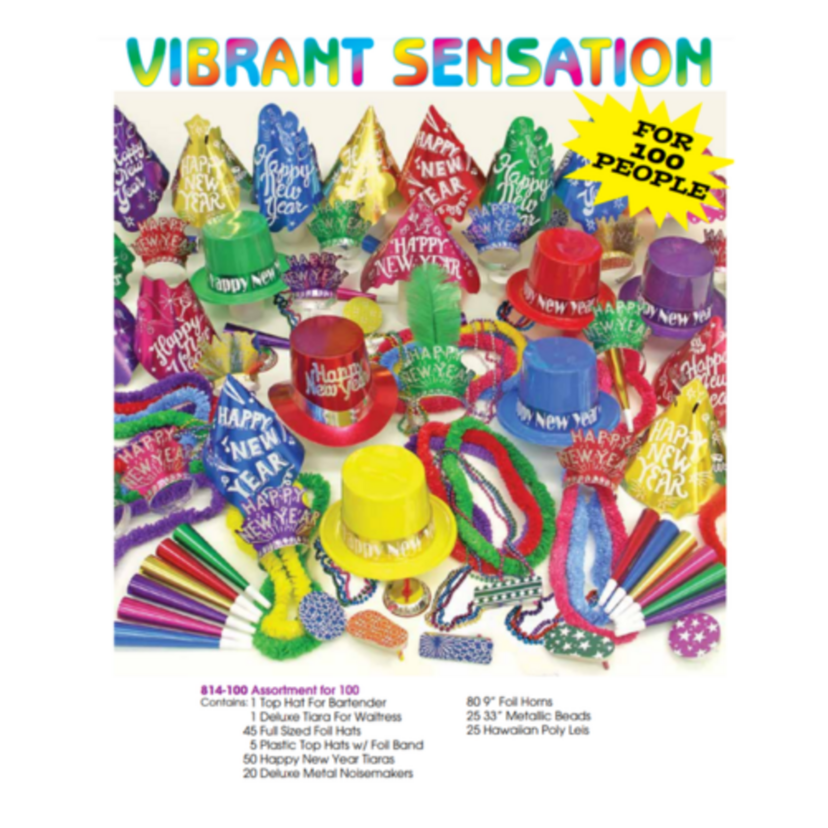 Sensation Party Kit For 100 People - Vibrant