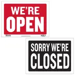 Bazic 'Open' w/ 'Closed' on Back 12' X 16" Sign