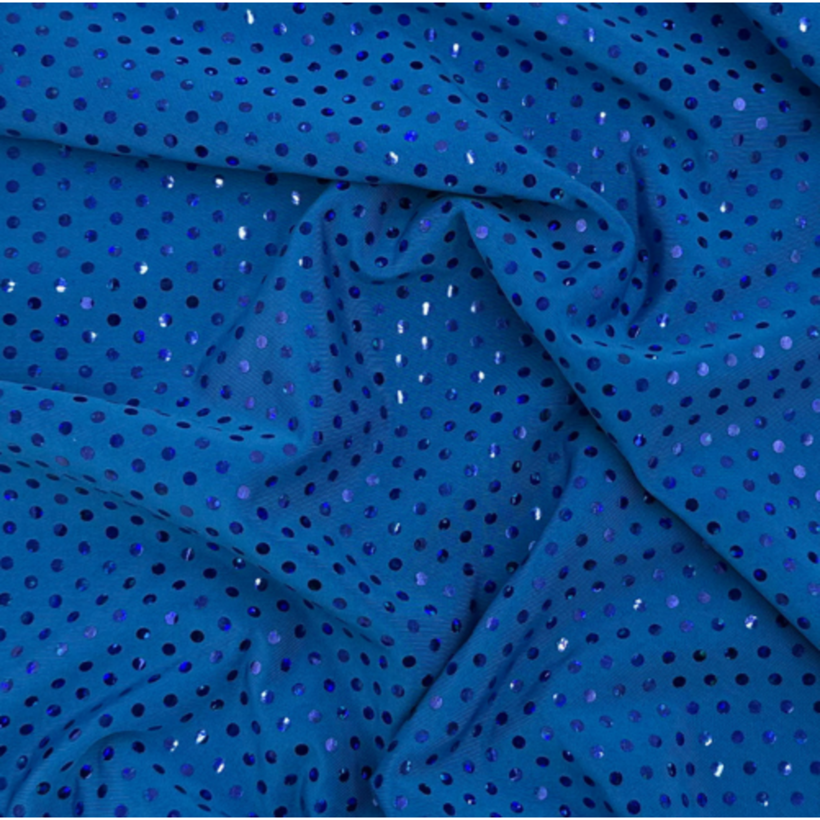 SPANDEX 2MM HOLOGRAPHIC POLYESTER BLUE