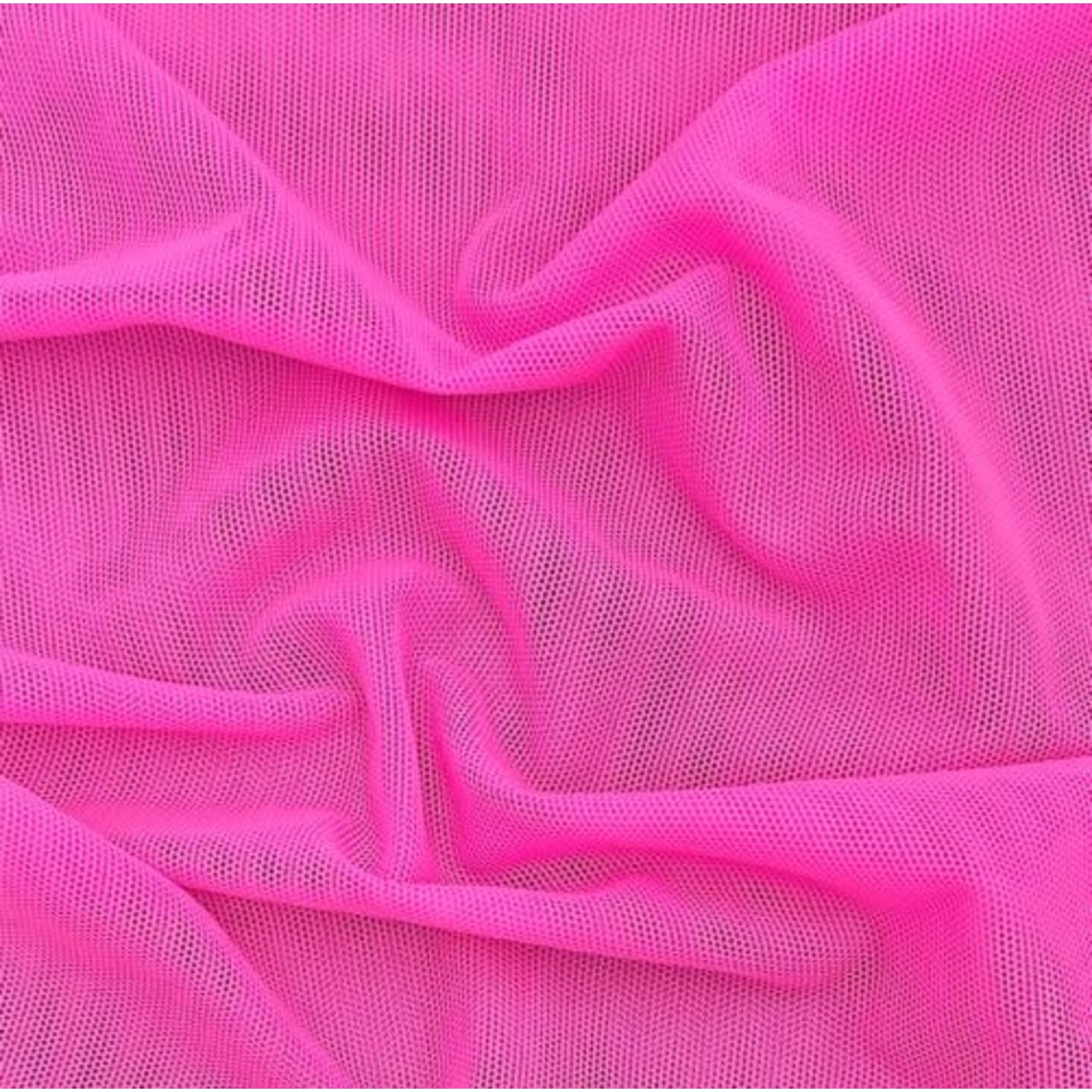 Stretch Mesh Plain Neon Pink