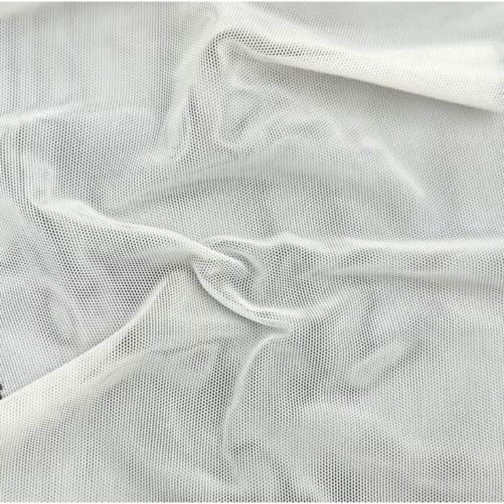 Stretch Mesh Plain  White