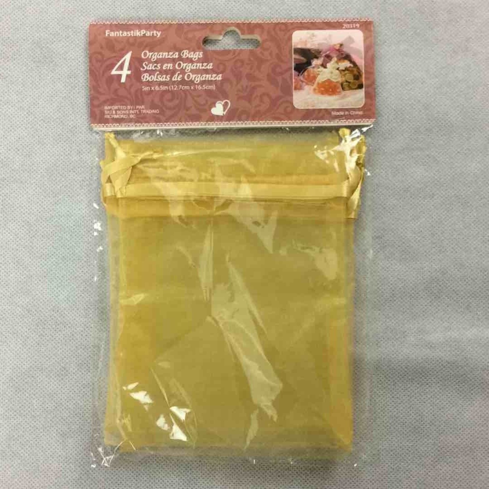 Organza Bags Fuchsia 5x6.5 Inches