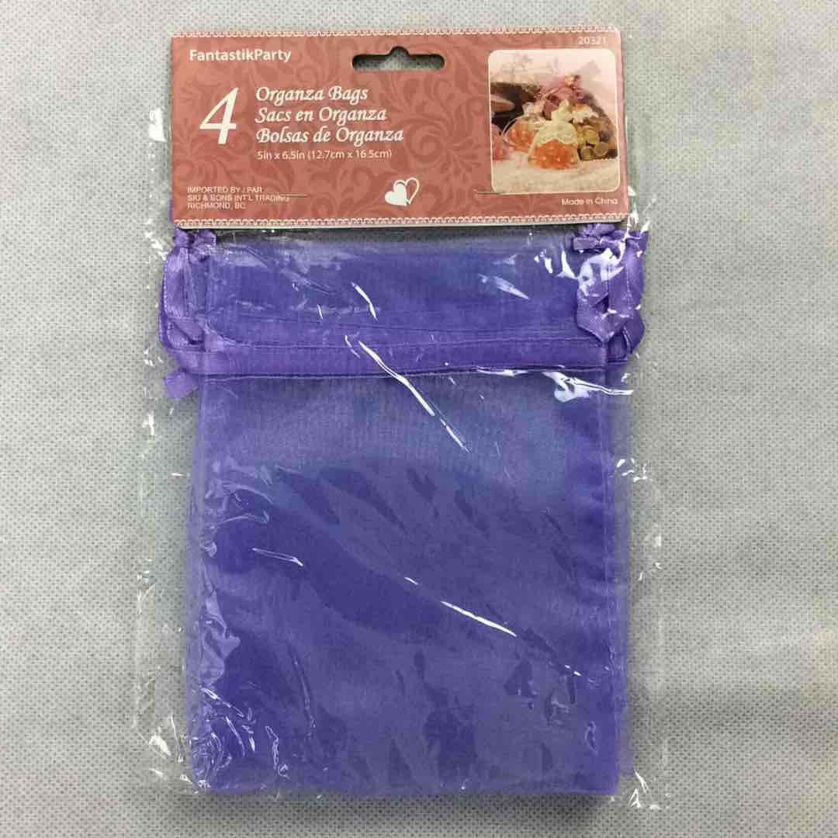 Organza Bags Fuchsia 5x6.5 Inches