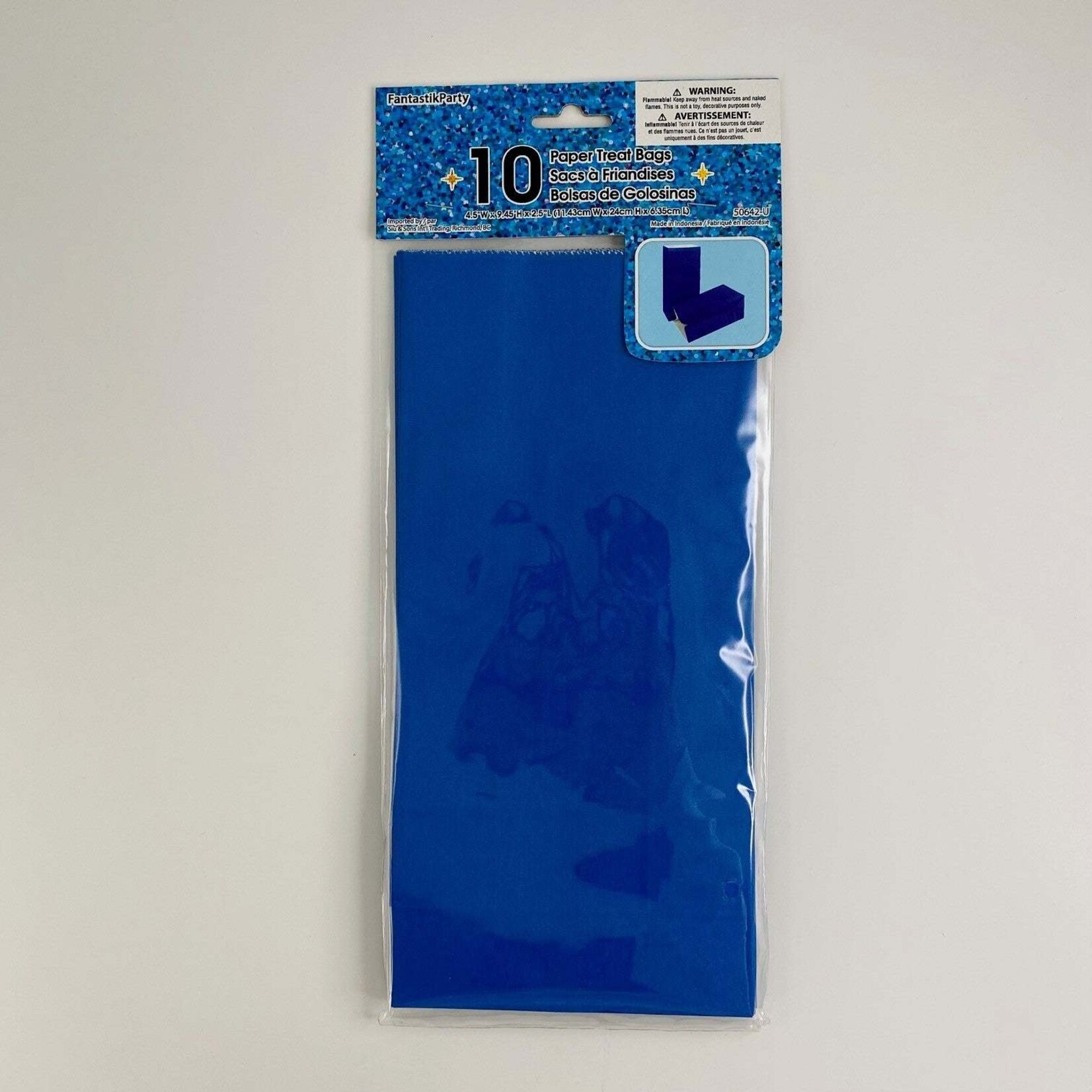 PAPER TREAT BAGS 10PCS BLUE