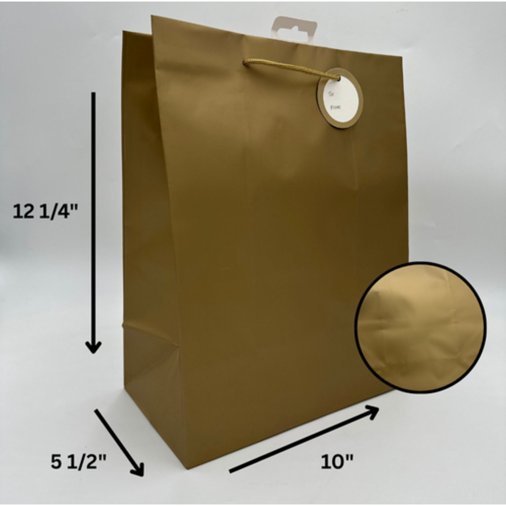 SOLID COLOR LGE BAG; MATTE GOLD