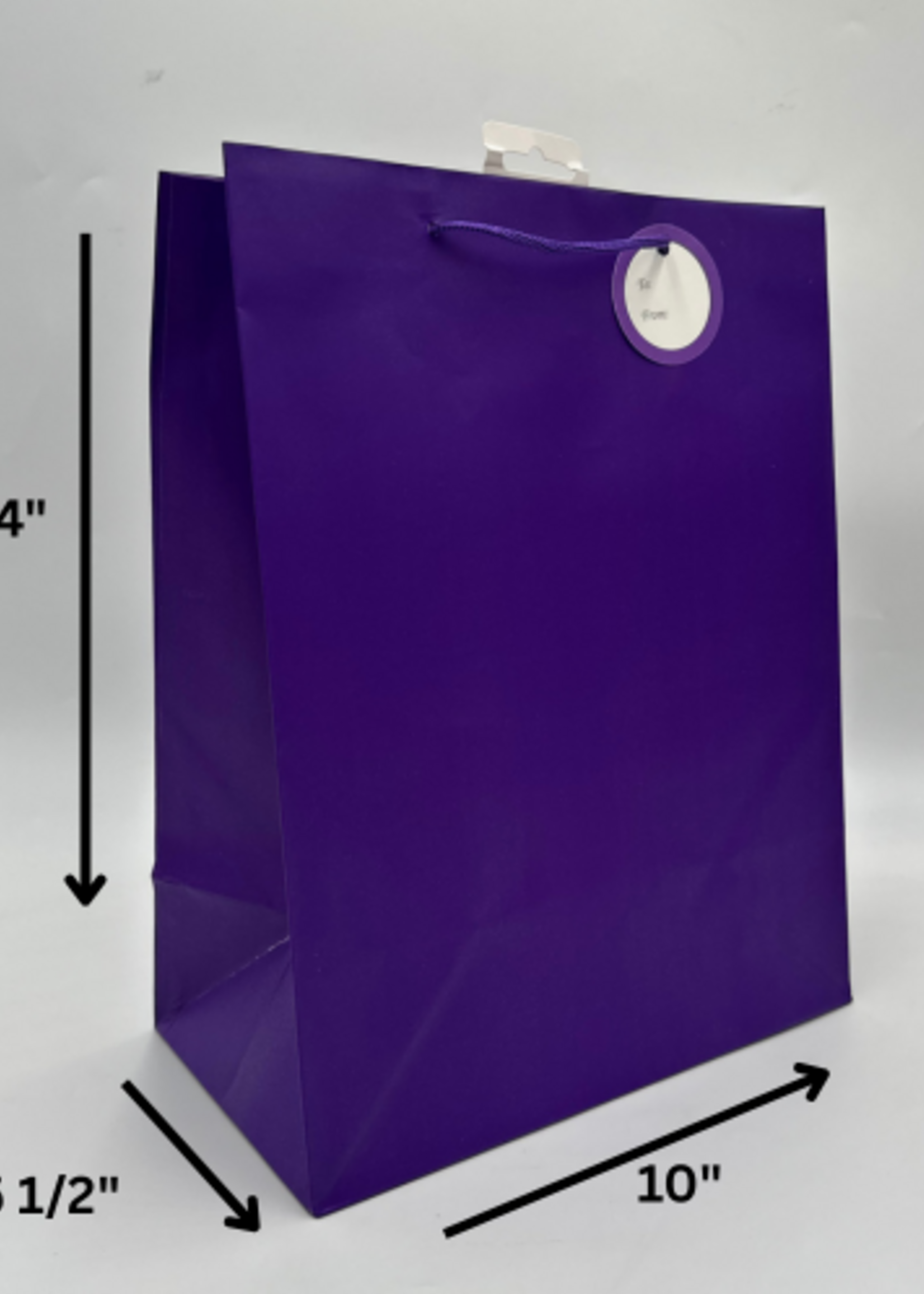 SOLID COLOR LGE GIFT BAG; MATTE PURPLE