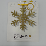 CHRISTMAS LGE GLITTERED BAG GOLD SNOWFLAKE