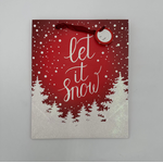 CHRISTMAS LGE GLITTERED BAG SNOW