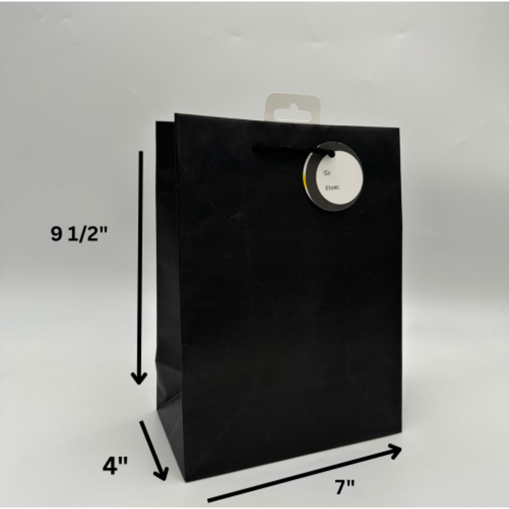 SOLID COLOR MED GIFT BAG; MATTE BLACK