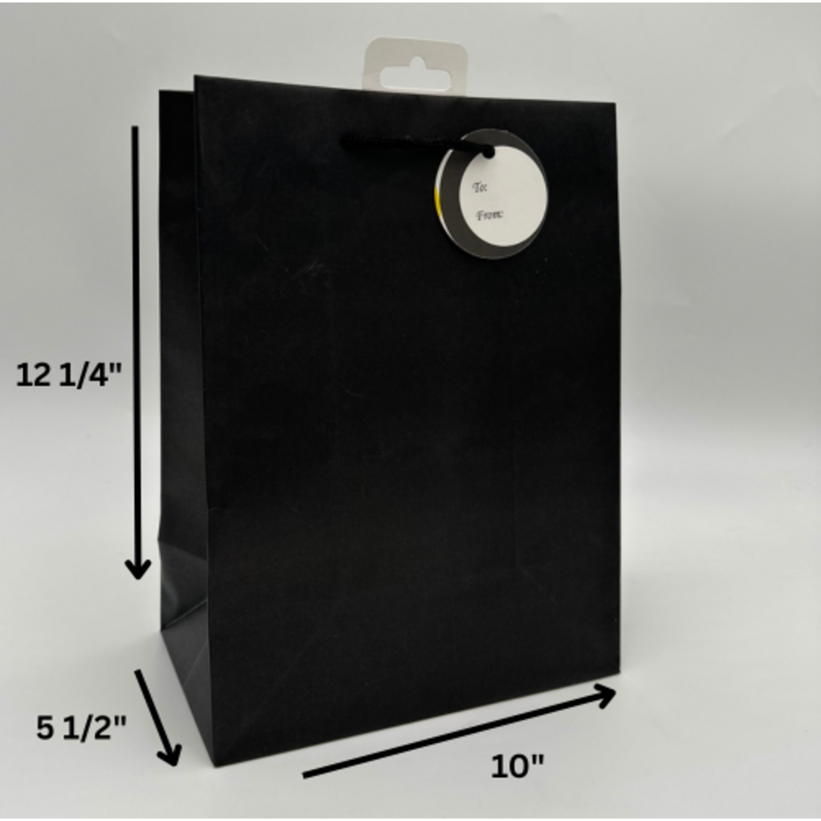 SOLID COLOR LGE GIFT BAG; MATTE BLACK