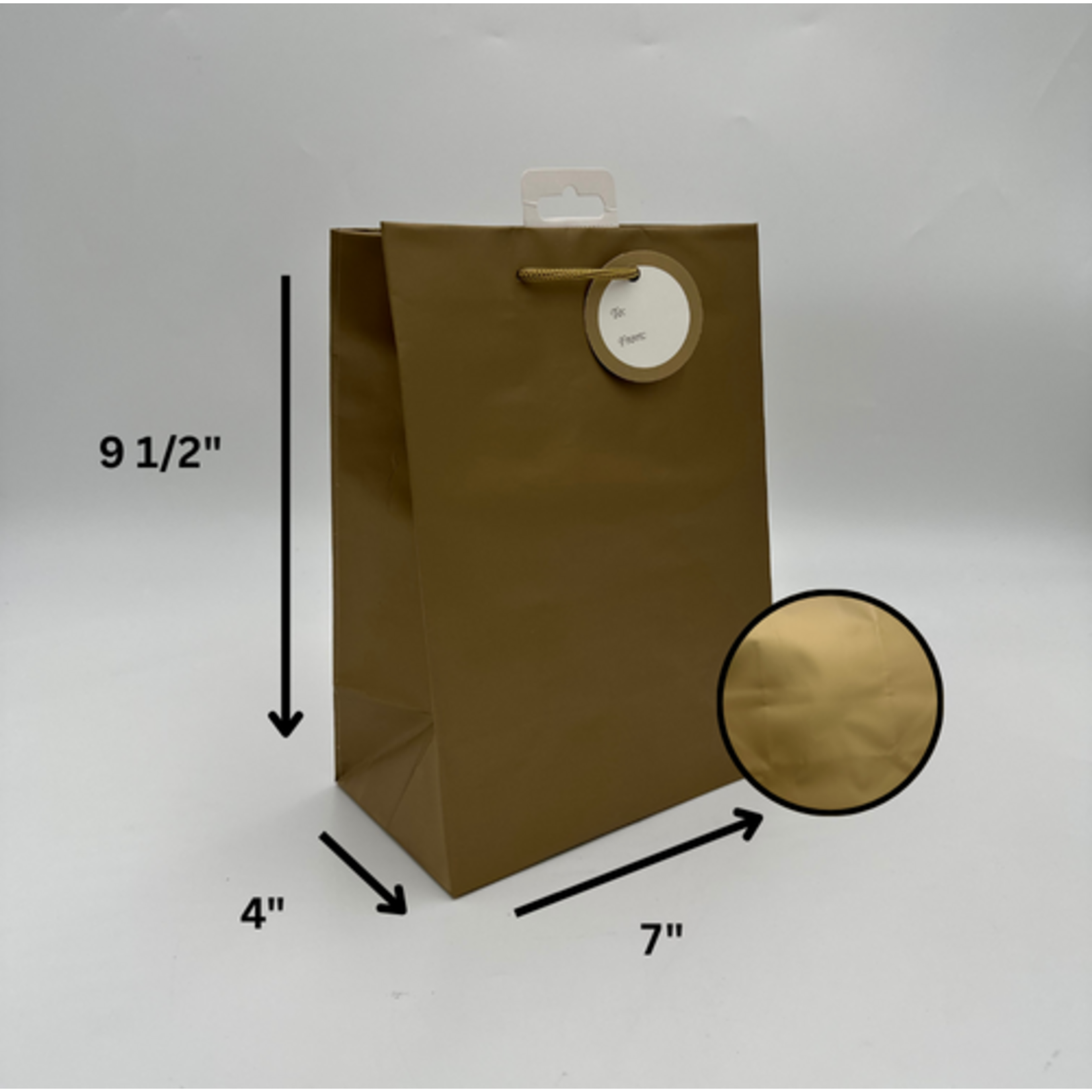 SOLID COLOR MED BAG; MATTE GOLD