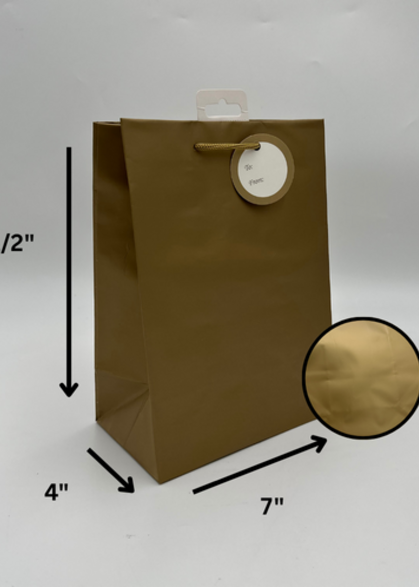 SOLID COLOR MED BAG; MATTE GOLD