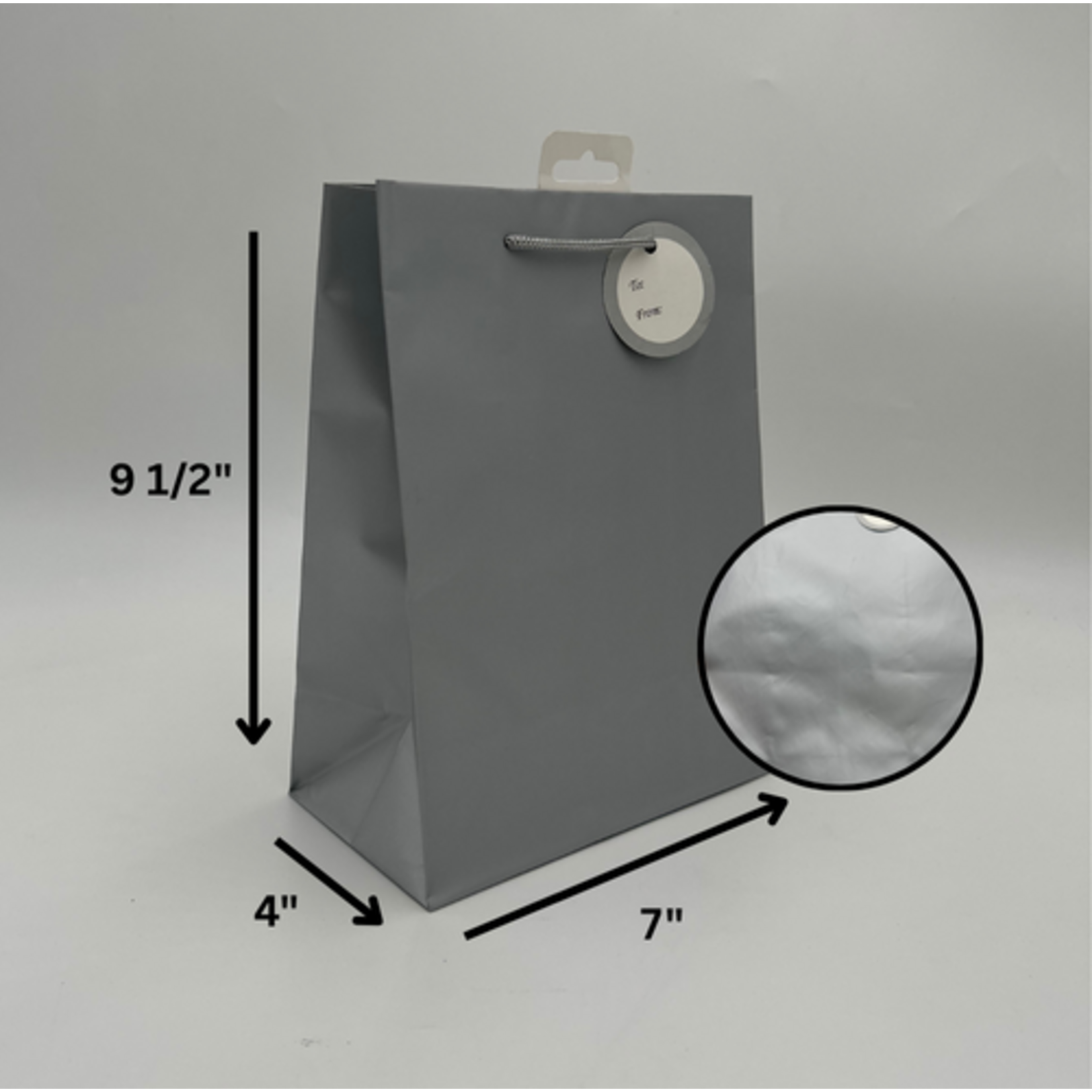 SOLID COLOR MED BAG; MATTE SILVER