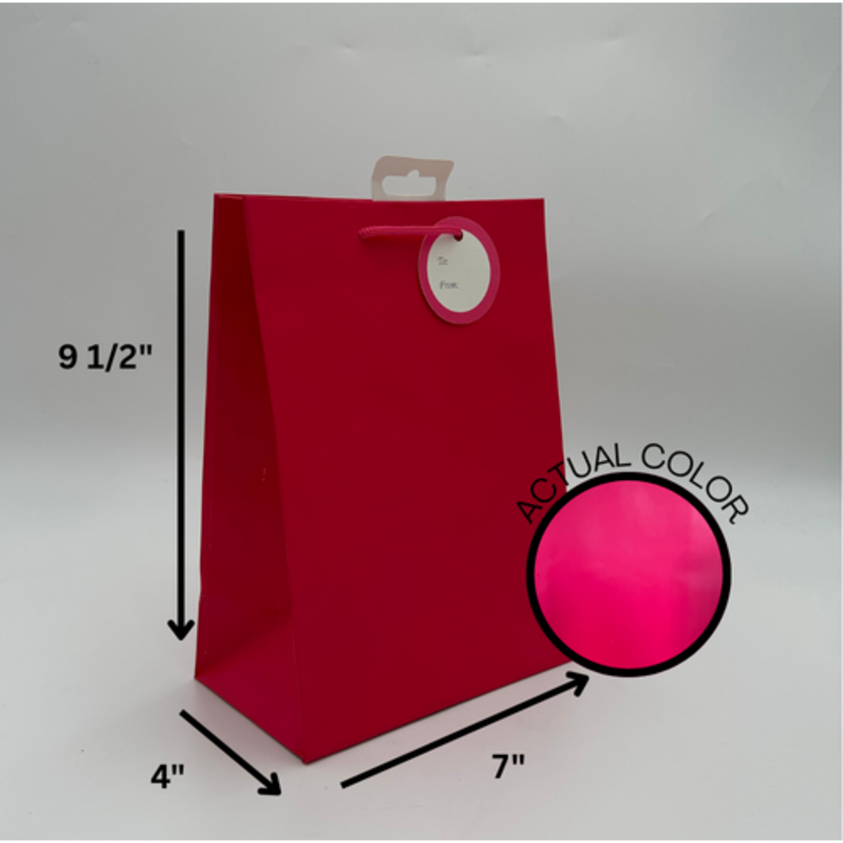SOLID COLOR MED BAG; MATTE FUCHSIA